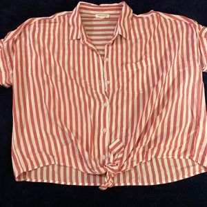 XL Pink & White Blouse